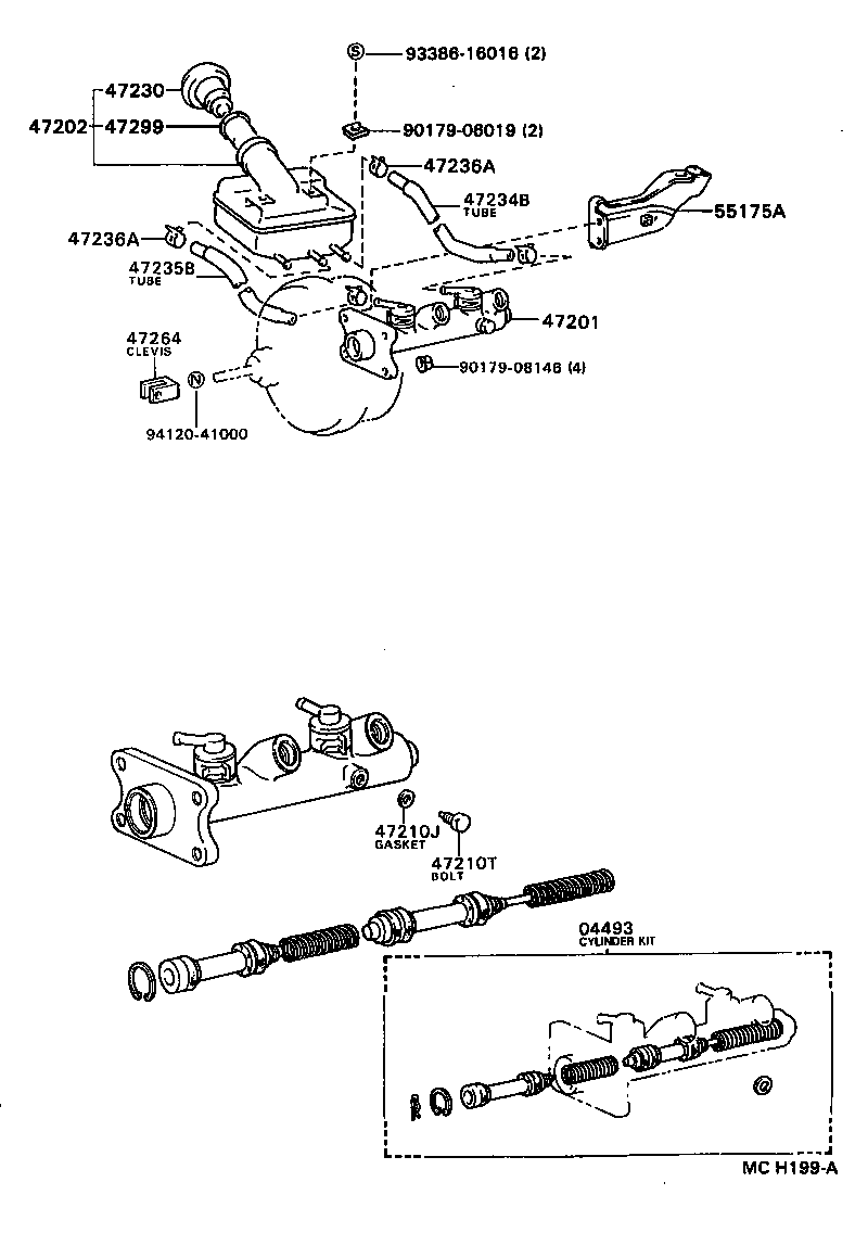 47201-27240 CYLINDER SUB-ASSY, BRAKE MASTER product image