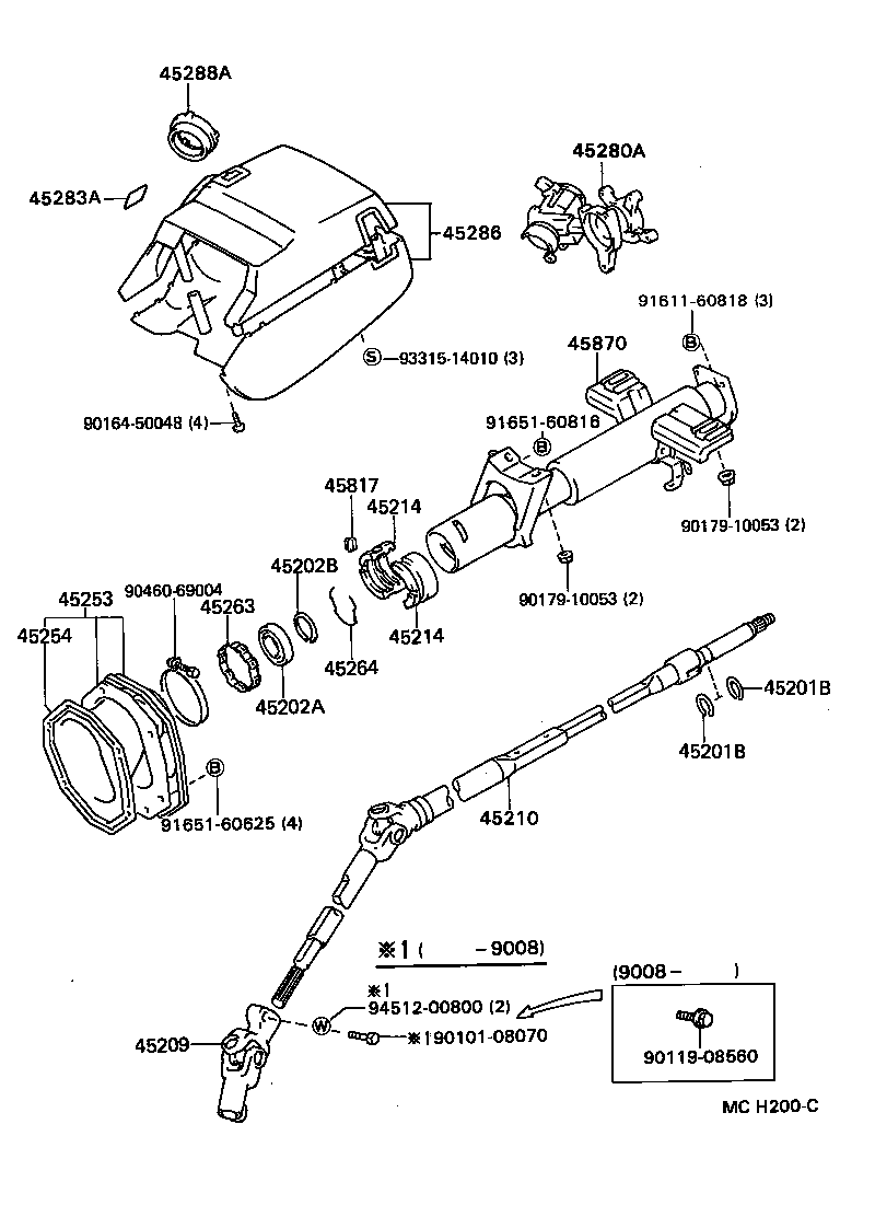45280-23010 BRACKET ASSY, STEERING COLUMN, UPPER product image