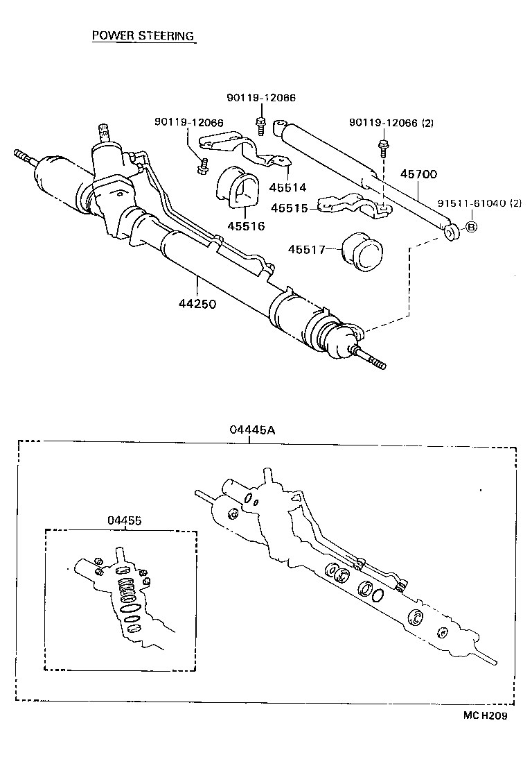 44250-22071 GEAR ASSY, POWER STEERING(FOR RACK & PINION) product image