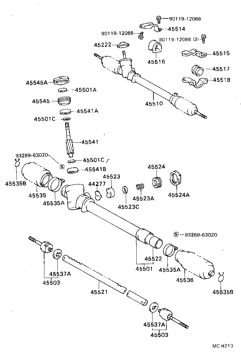 44250-22071 GEAR ASSY, POWER STEERING(FOR RACK & PINION) product image