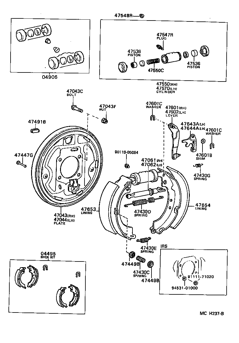 04495-22041 SHOE KIT, REAR BRAKE product image