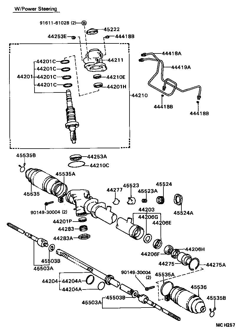 45505-32050 BRACKET, STEERING RACK HOUSING, NO.1 product image