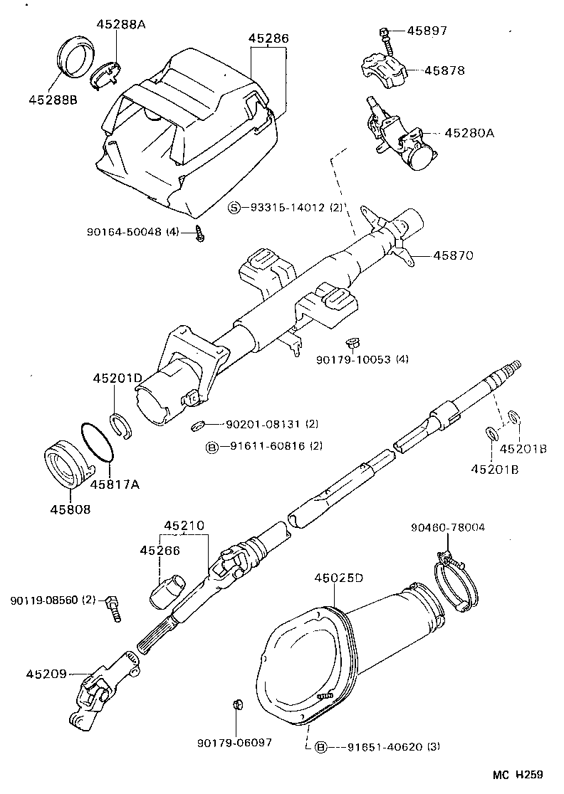 45280-32130 BRACKET ASSY, STEERING COLUMN, UPPER product image