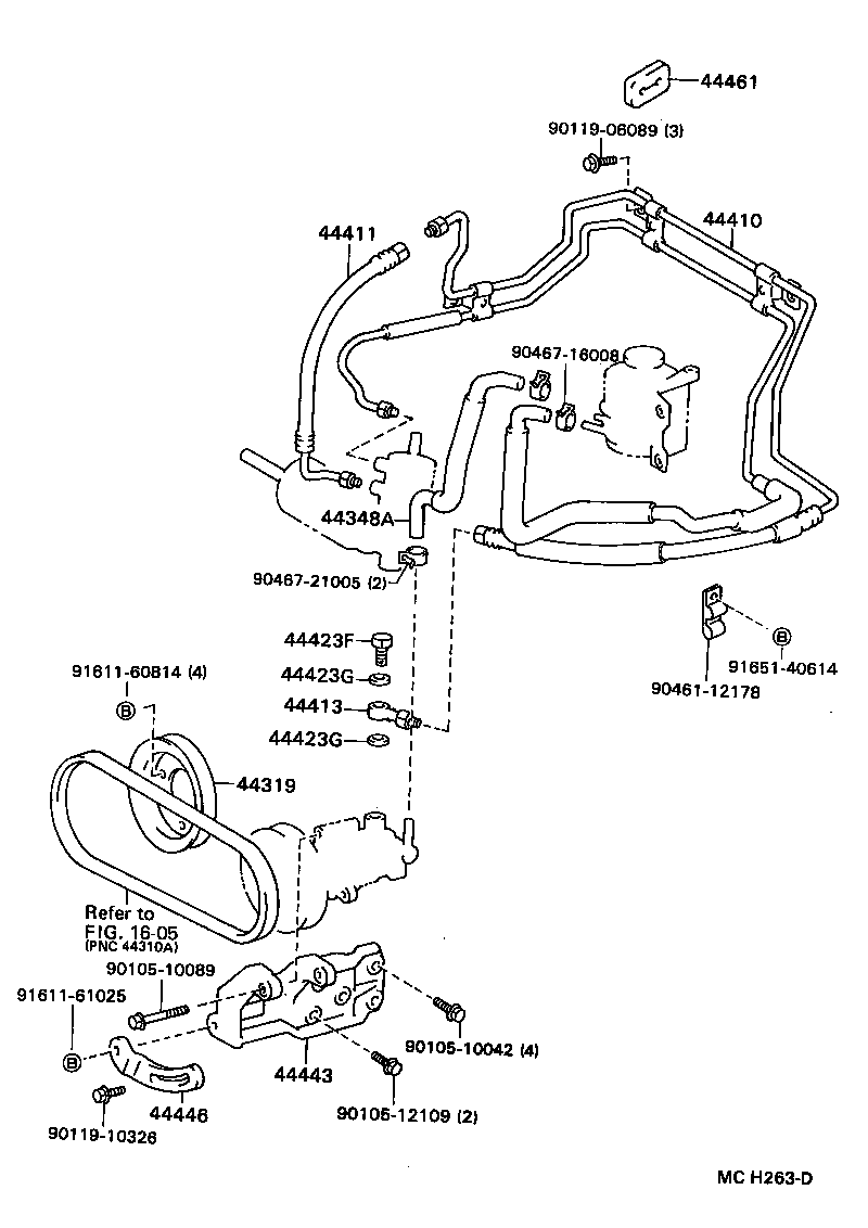 44348-22220 HOSE, OIL RESERVOIR TO PUMP, NO.1 product image
