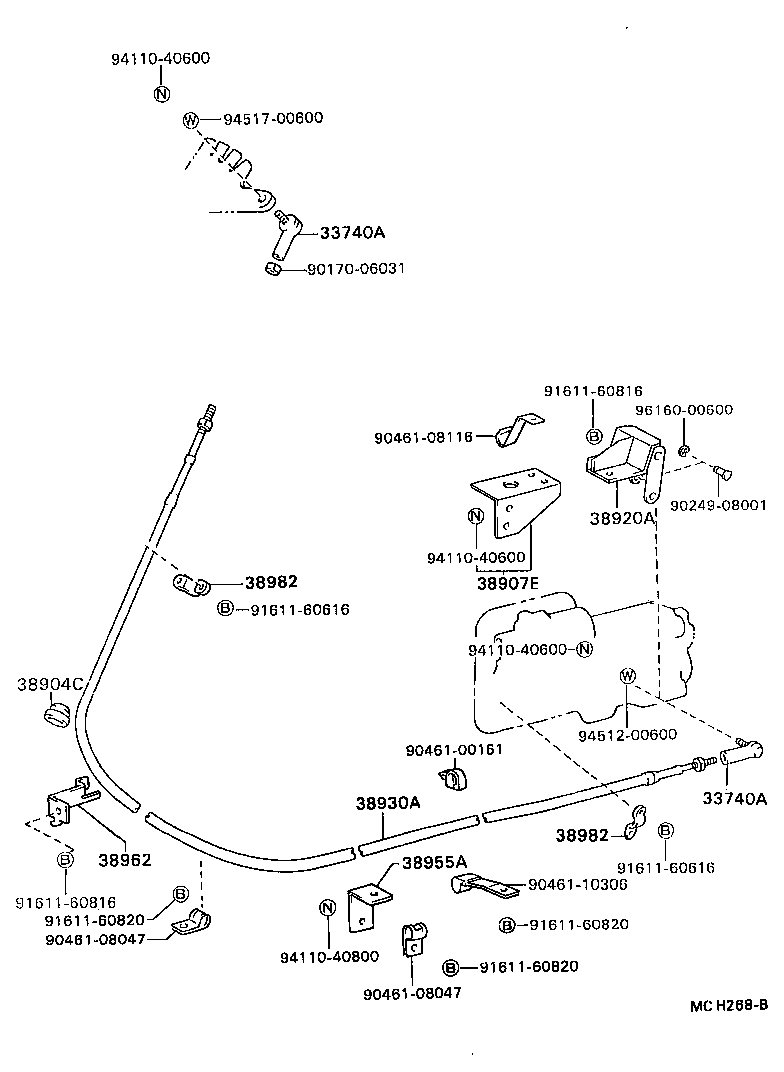 38930-36070 CABLE ASSY, PUSH PULL product image