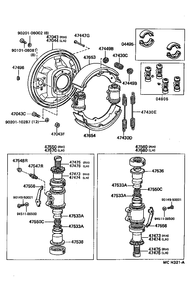 04495-25050 SHOE KIT, REAR BRAKE product image