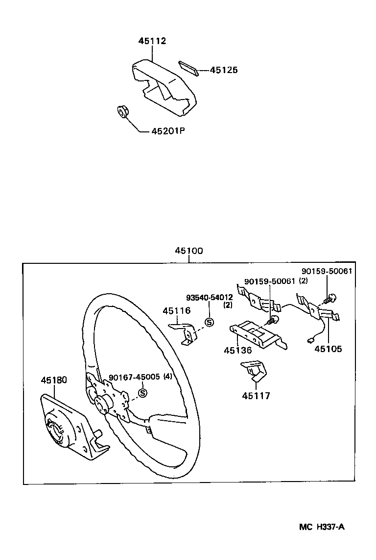 45117-23010 ORNAMENT, STEERING WHEEL, NO.2 product image