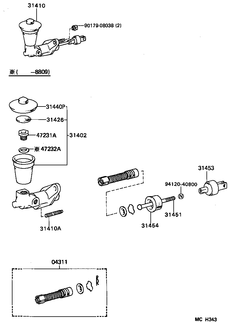 31404-28012 CLEVIS, CLUTCH MASTER CYLINDER PUSH ROD product image