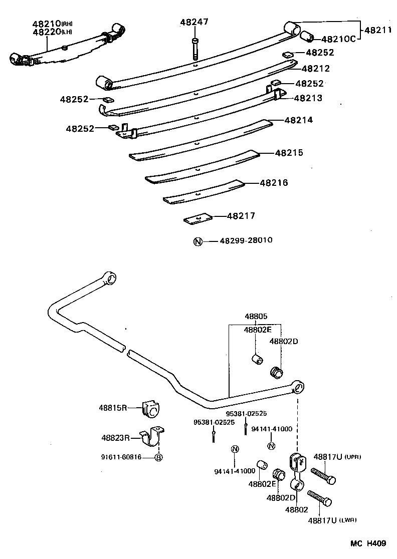 48214-26510 LEAF, REAR SPRING, NO.4 product image