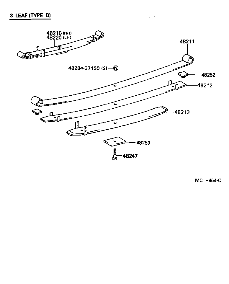 48147-36020 BOLT, REAR SPRING, CENTER product image