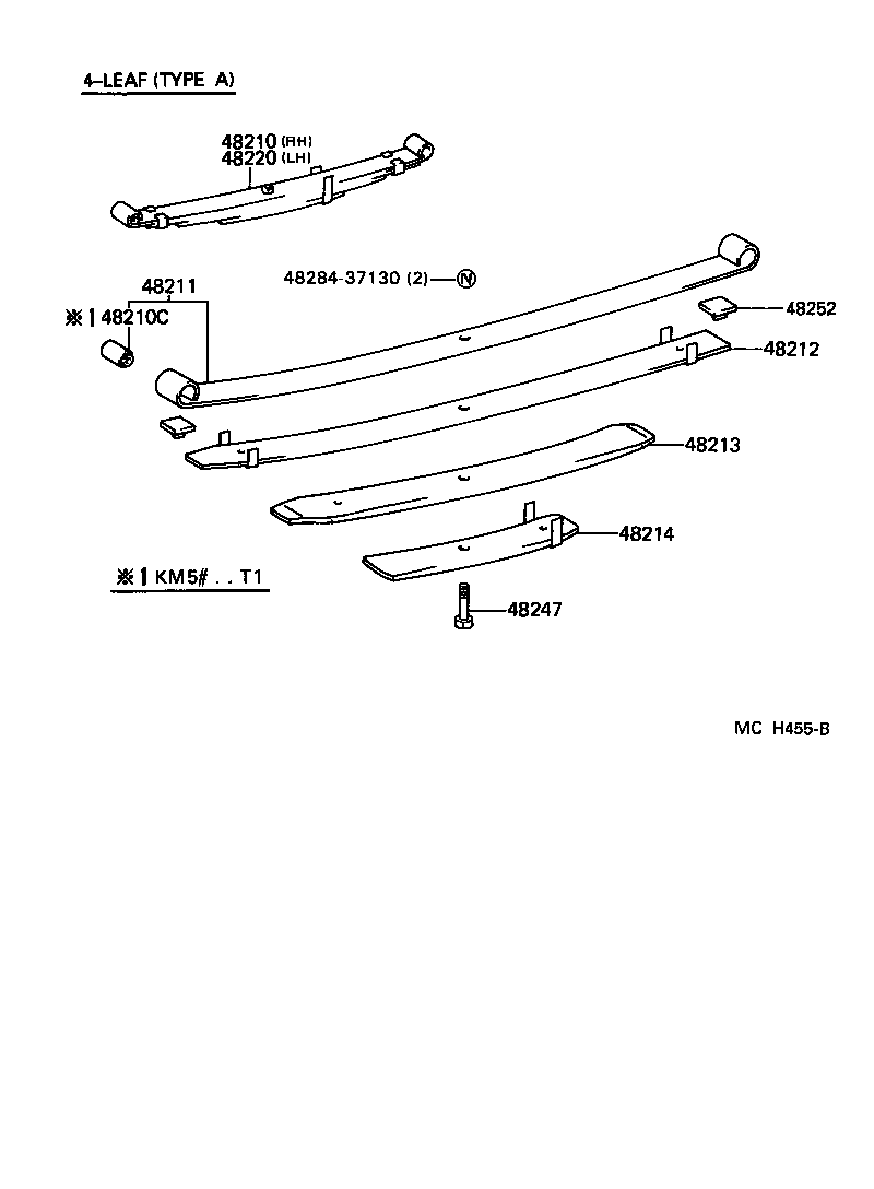 48147-36020 BOLT, REAR SPRING, CENTER product image