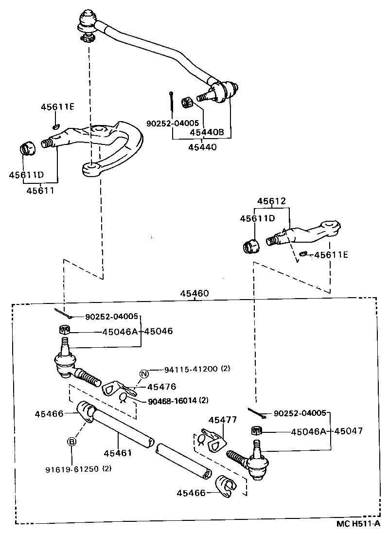 04455-36070 GASKET KIT, POWER STEERING CROSS SHAFT OVERHOLE product image