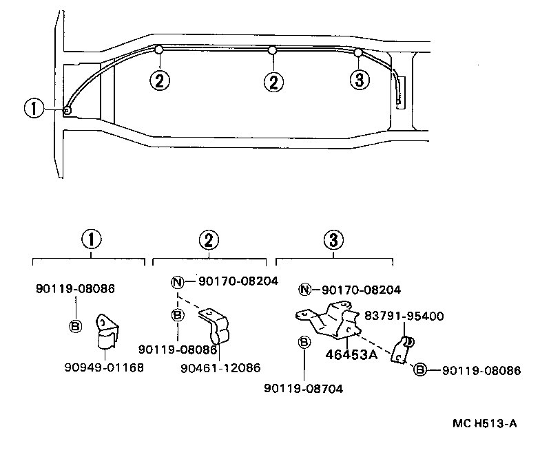 46105-36041 BRACKET SUB-ASSY, PARKING BRAKE PLANGER OR PEDAL product image
