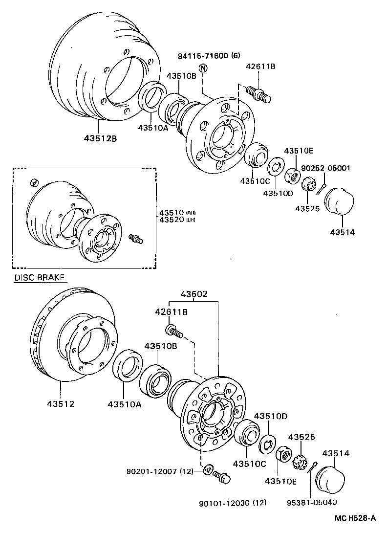 43501-36040 HUB SUB-ASSY, FRONT AXLE product image