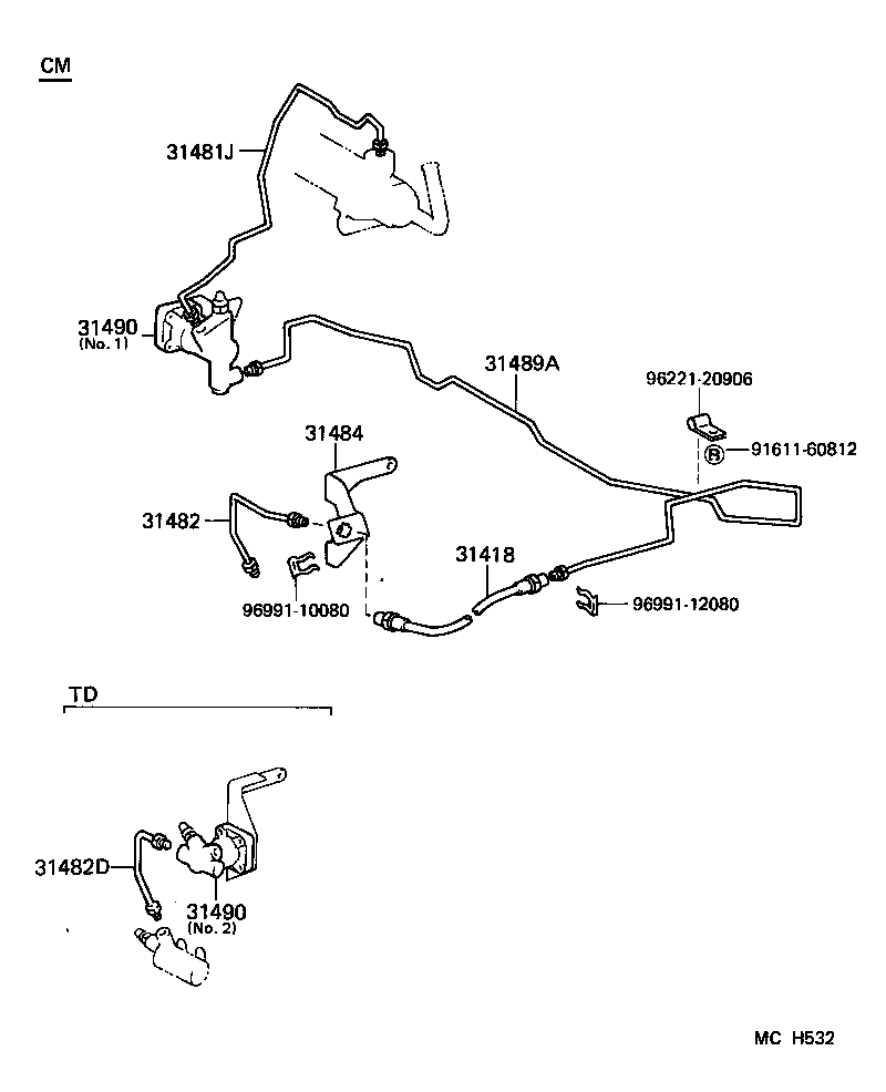 31482-28070 TUBE, CLUTCH RELEASE CYLINDER TO ACCUMULATOR product image