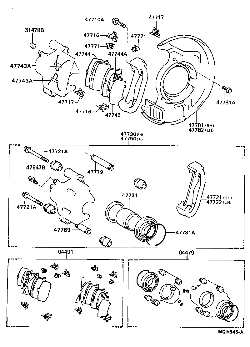 04491-32121 PAD KIT, DISC BRAKE, FRONT product image