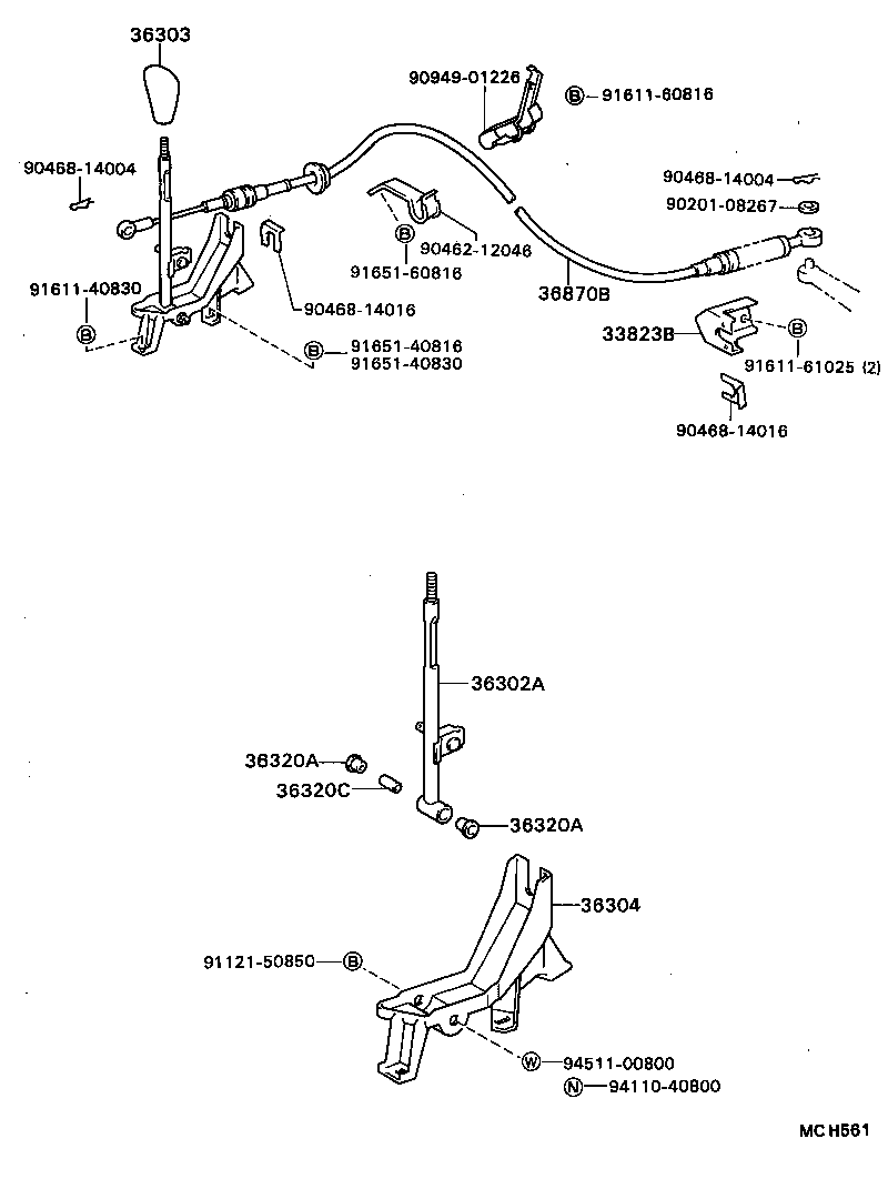 33506-28130 RETAINER SUB-ASSY, TRANSFER CONTROL SHIFT LEVER product image
