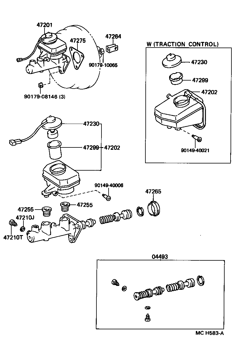 Toyota 04493-50010 CYLINDER KIT, BRAKE MASTER