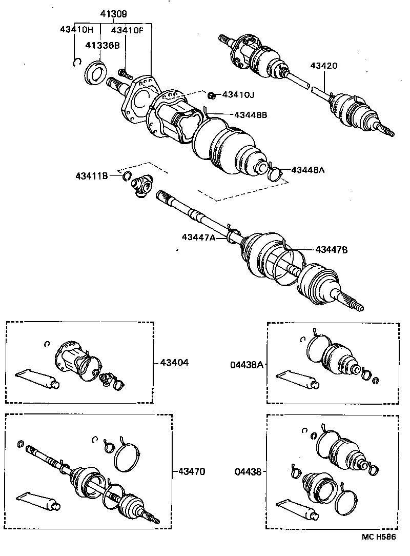 41304-22040 SHAFT SUB-ASSY, DIFFERENTIAL SIDE GEAR, RH product image