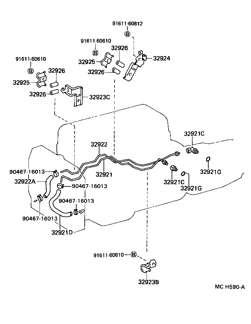 Toyota 32922-50012 TUBE, OIL COOLER OUTLET, NO.1