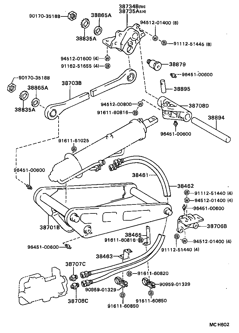 38701-96308 ARM SUB-ASSY, LIFT product image