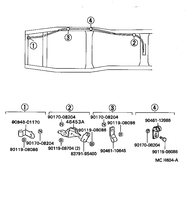 46430-36280 CABLE ASSY, PARKING BRAKE, NO.3 product image