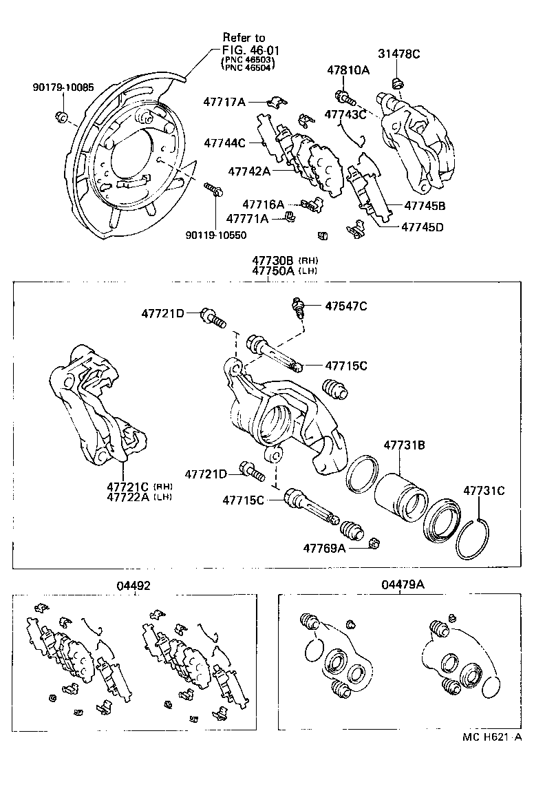 Toyota 04466-50020 PAD KIT, DISC BRAKE, REAR