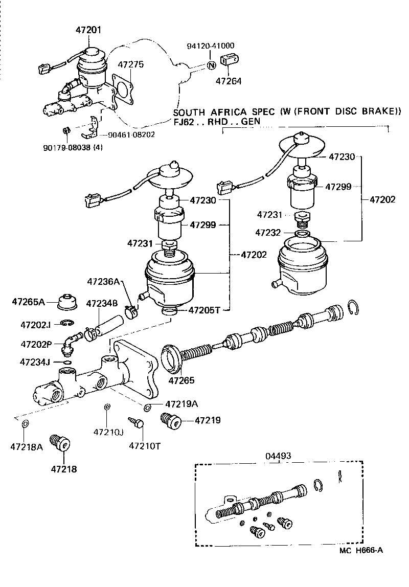 04493-60180 CYLINDER KIT, BRAKE MASTER product image