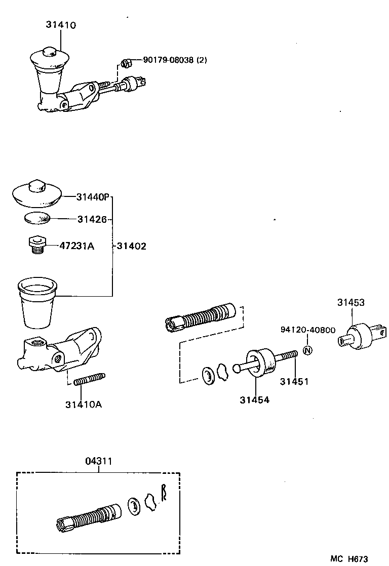 31410-32100 CYLINDER ASSY, CLUTCH MASTER product image