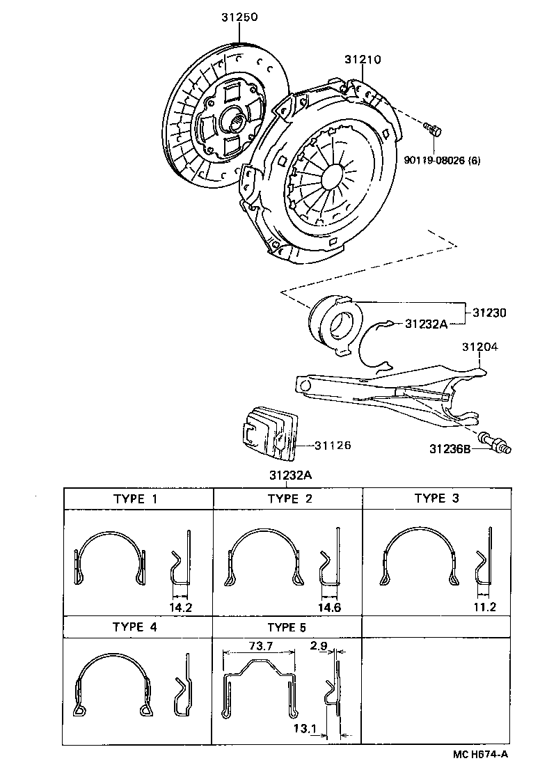 Toyota 31210-32091 COVER ASSY, CLUTCH