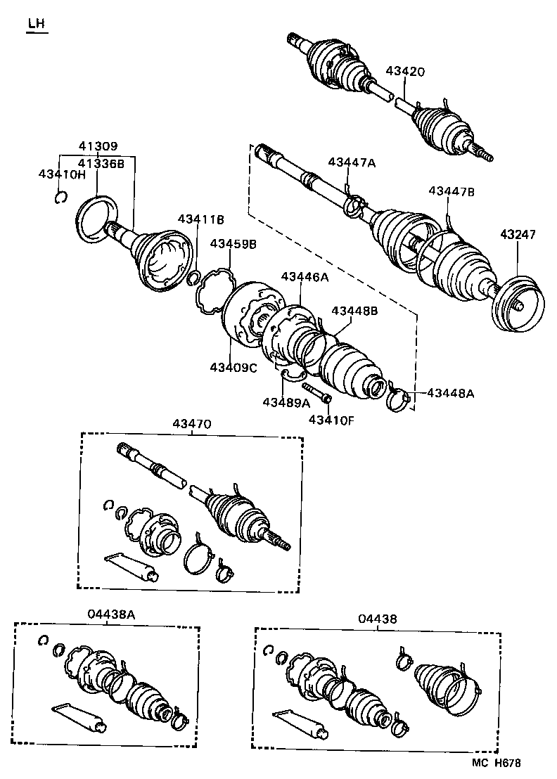 41309-03010 SHAFT SUB-ASSY, DIFFERENTIAL SIDE GEAR, LH product image