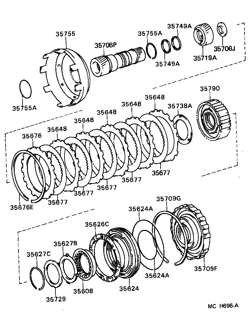 Toyota 35706-50010 GEAR SUB-ASSY, FRONT PLANETARY SUN