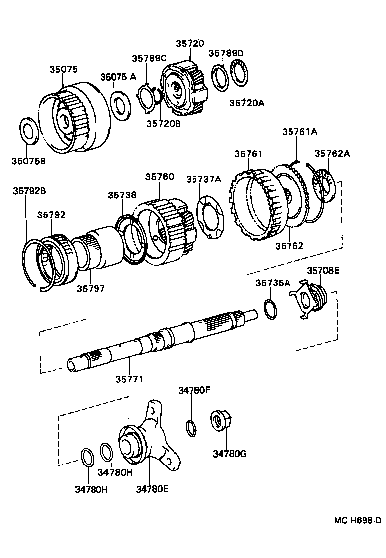 Toyota 35771-50010 SHAFT, OUTPUT