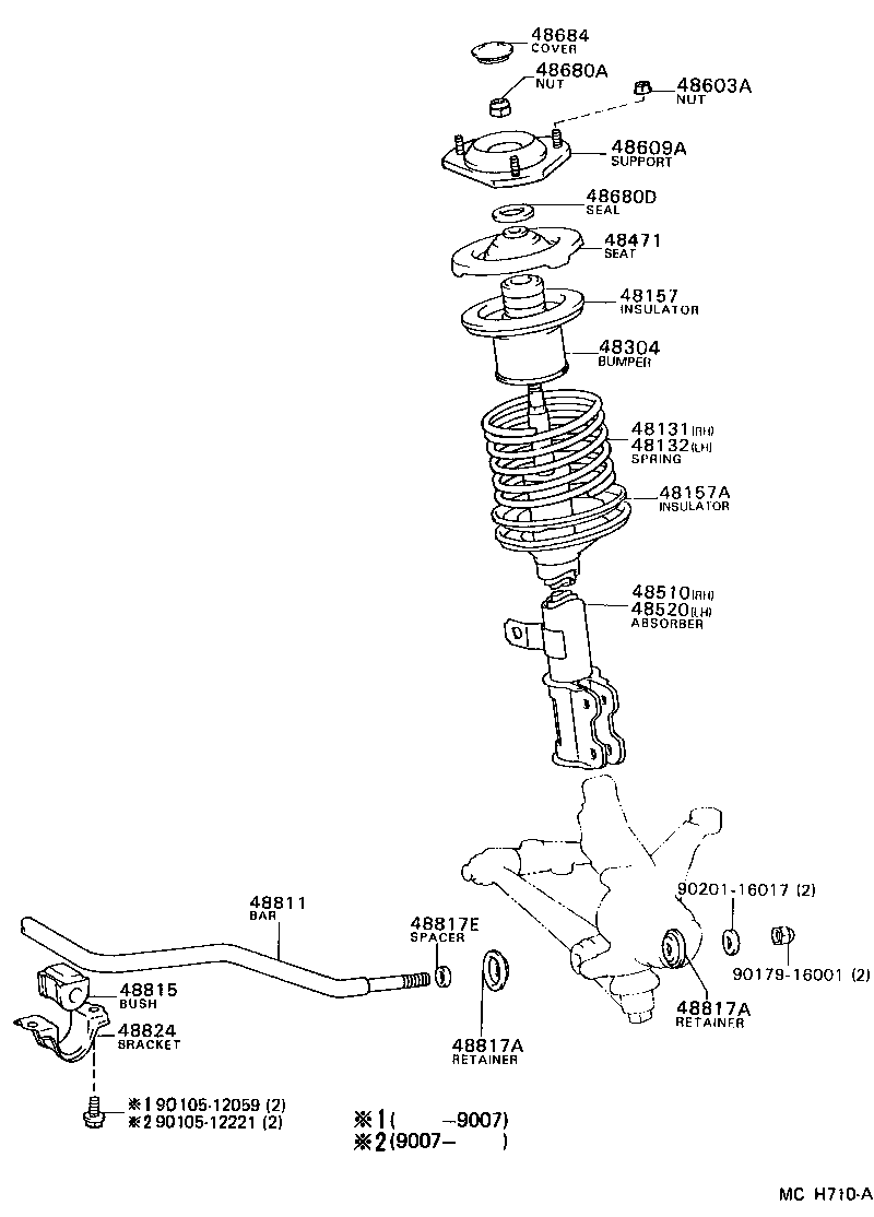 Toyota 48520-32150 ABSORBER ASSY, SHOCK, FRONT LH