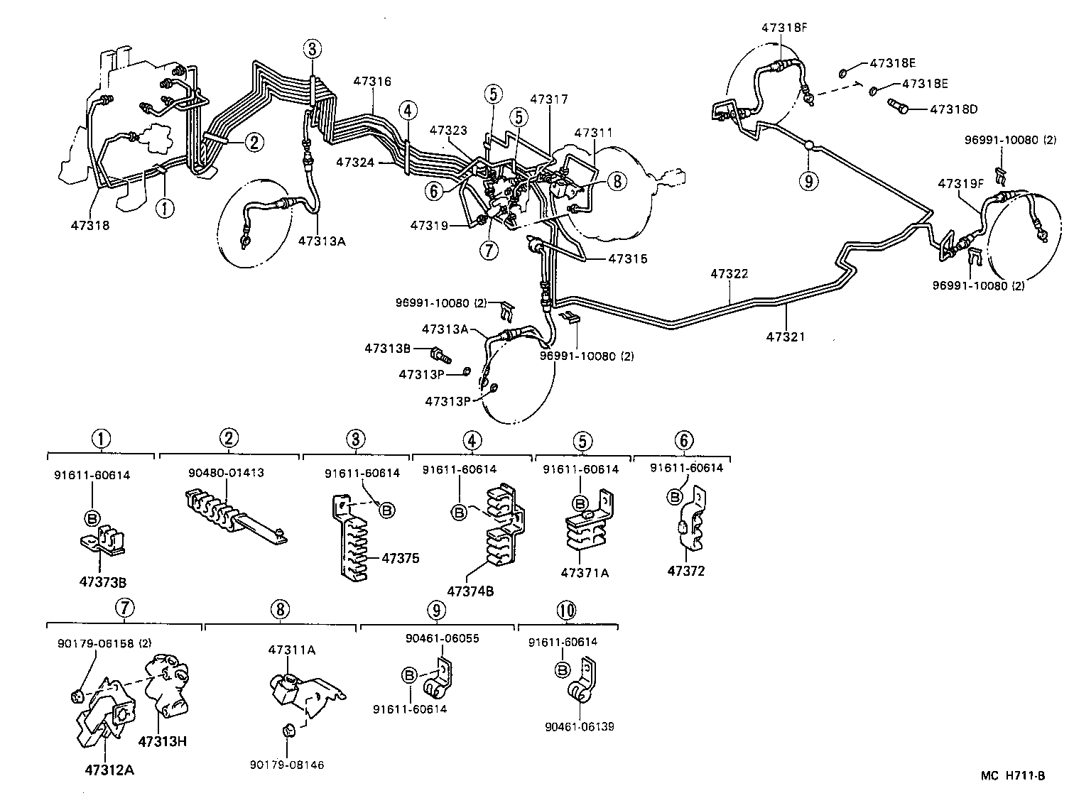 Toyota 47321-32090 TUBE, REAR BRAKE, NO.1