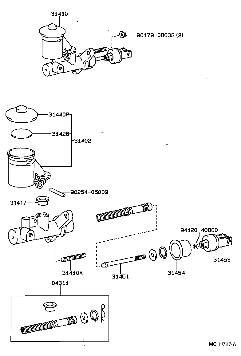 31410-12320 CYLINDER ASSY, CLUTCH MASTER product image