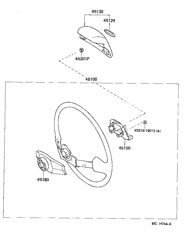 45100-12571-22 WHEEL ASSY, STEERING product image