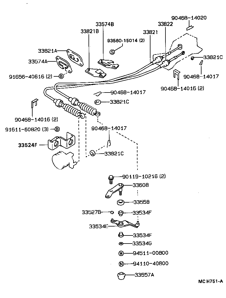 33054-12060 LEVER SUB-ASSY, SHIFT, NO.2(FOR FLOOR SHIFT) product image