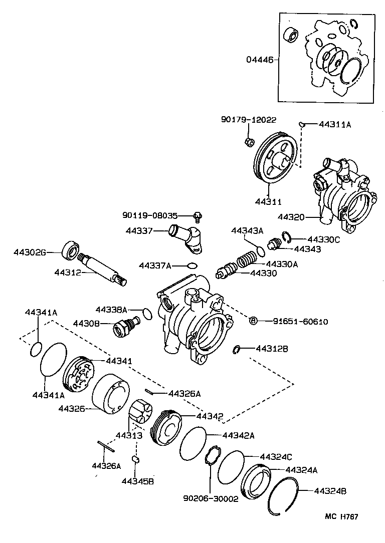 44369-12040 BRACKET, OIL RESERVOIR, NO.1 product image