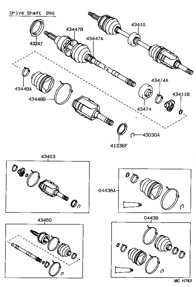 04438-12090 BOOT KIT, FRONT DRIVE SHAFT INBOARD JOINT product image