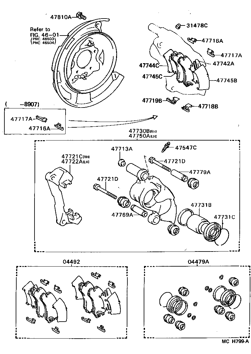 Toyota 04946-32070 SHIM KIT, ANTI SQUEAL(FOR REAR DISC BRAKE)