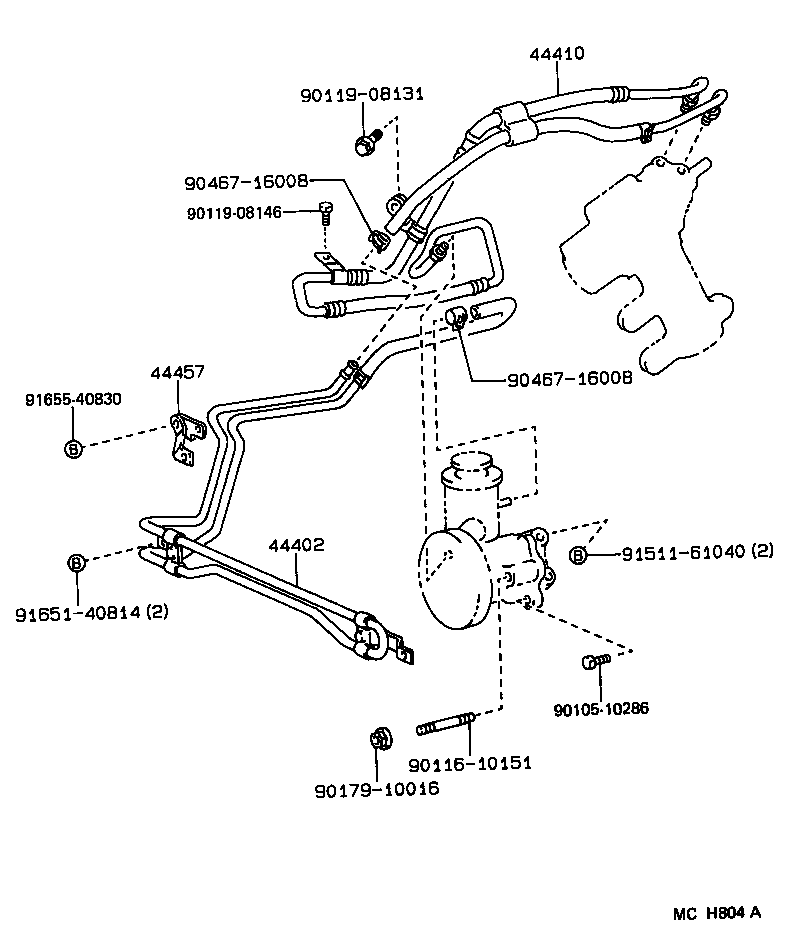 44348-30100 HOSE, OIL RESERVOIR TO PUMP, NO.1 product image