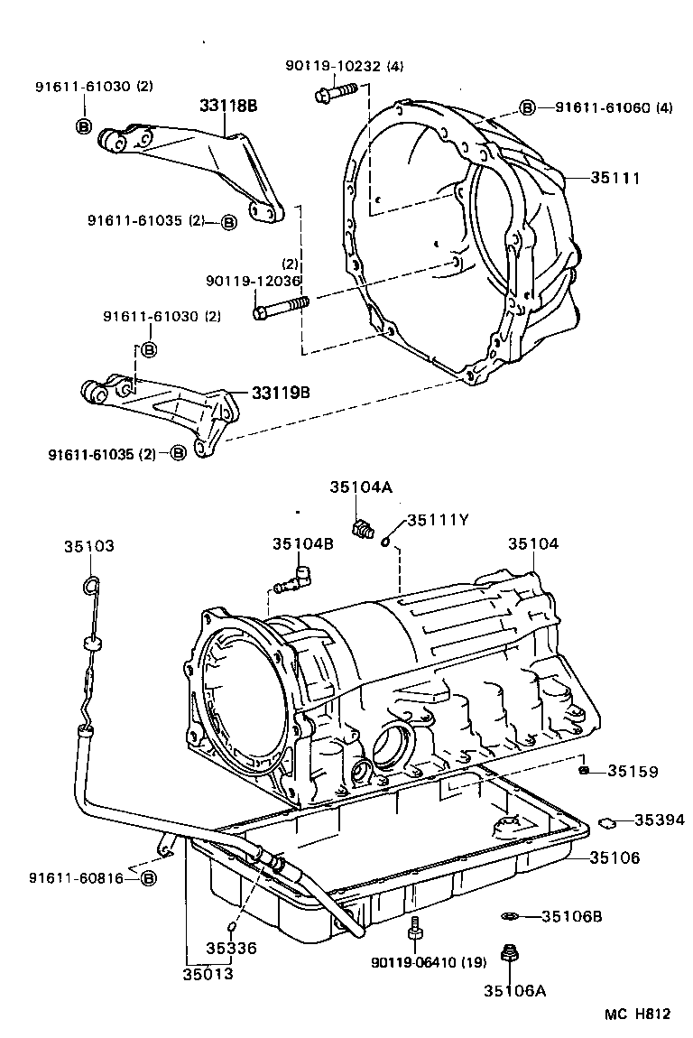 35013-30190 TUBE SUB-ASSY, TRANSMISSION OIL FILLER product image