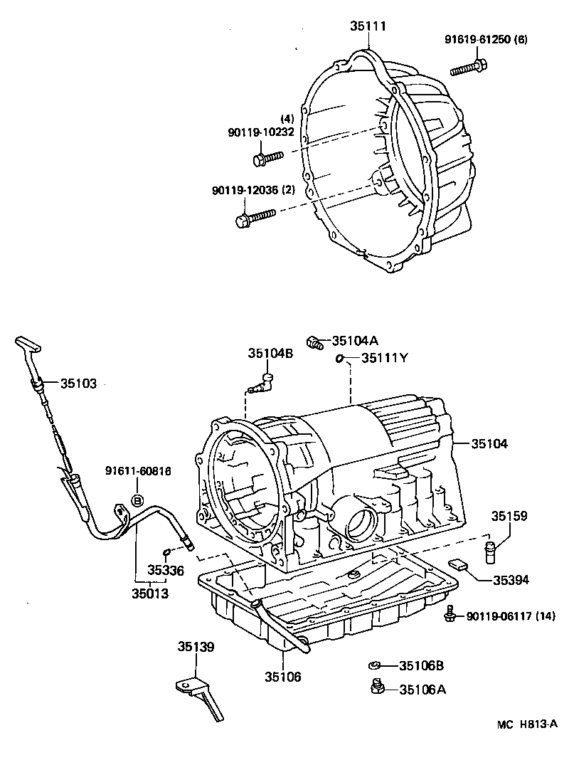 35013-30170 TUBE SUB-ASSY, TRANSMISSION OIL FILLER product image