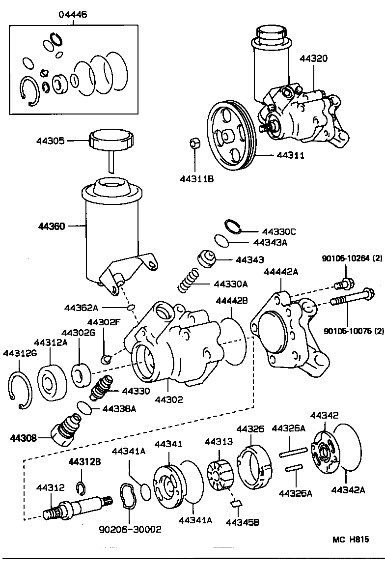 44306-30230 RESERVOIR ASSY, VANE PUMP OIL product image