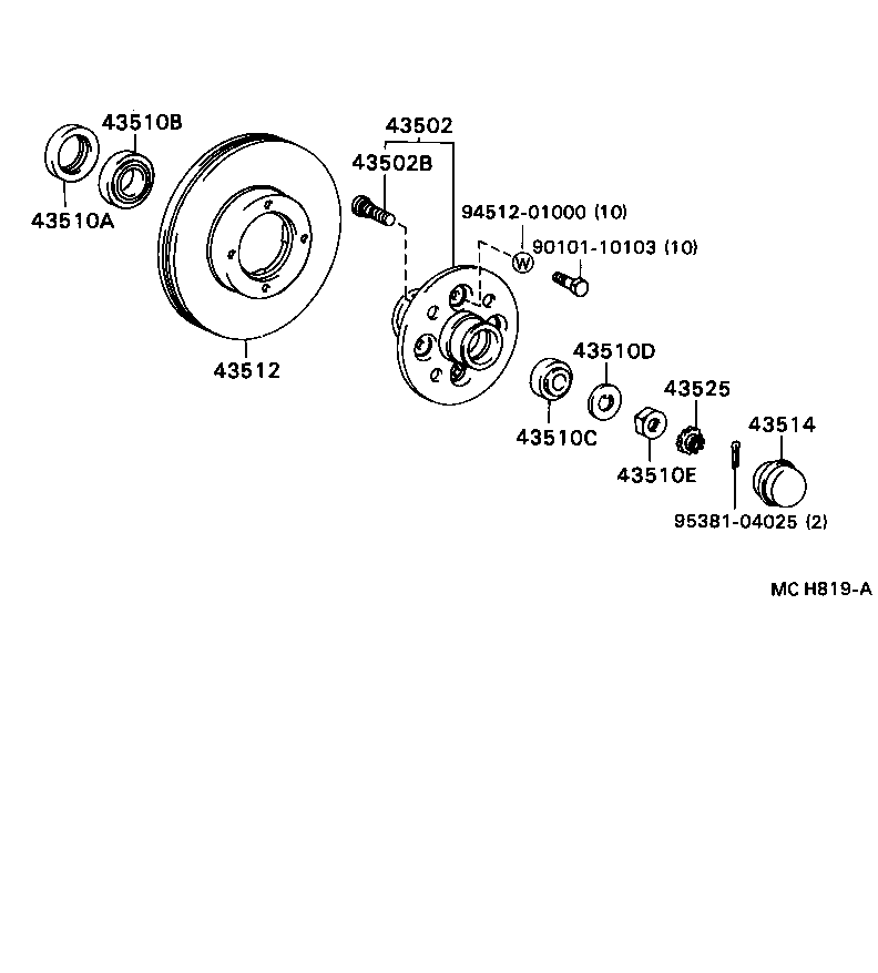43512-27070 DISC, FRONT product image