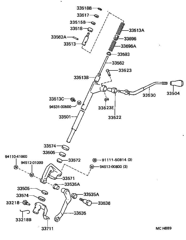 33541-27320 LEVER ASSY, SHIFT (FOR COLUMN SHIFT) product image