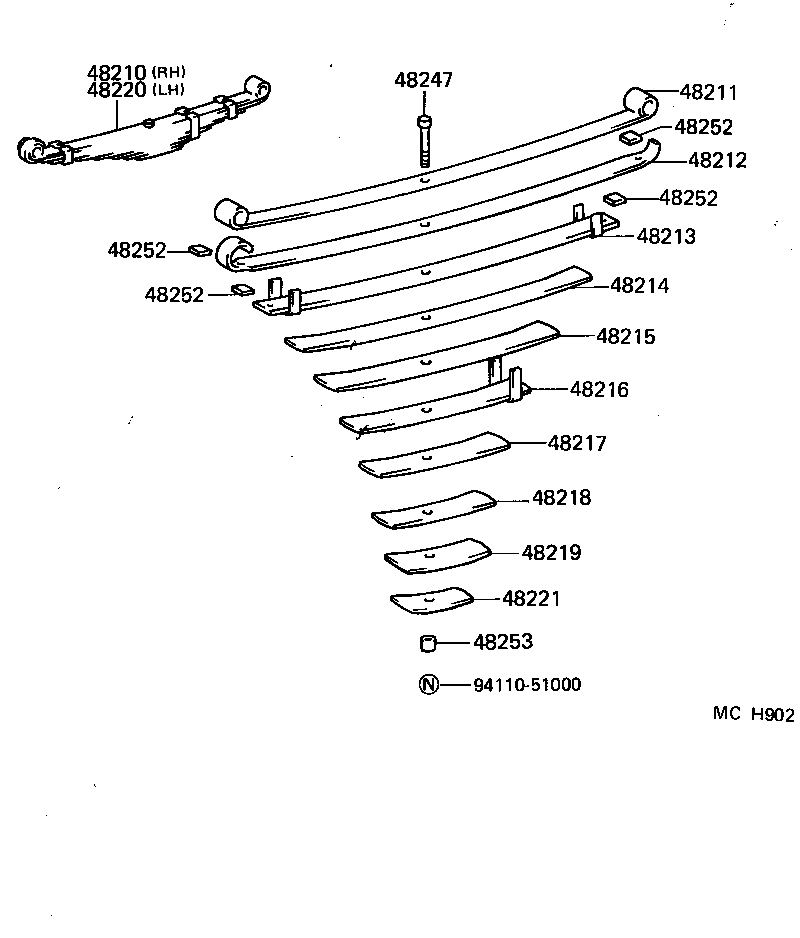48202-60711 LEAF, REAR SPRING, NO.3 product image