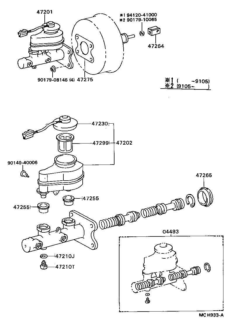 04493-27130 CYLINDER KIT, BRAKE MASTER product image