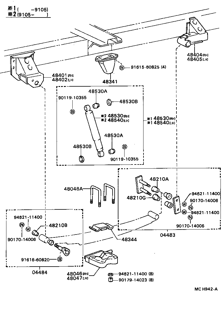 48405-27020 BRACKET SUB-ASSY, REAR SPRING, REAR RH product image